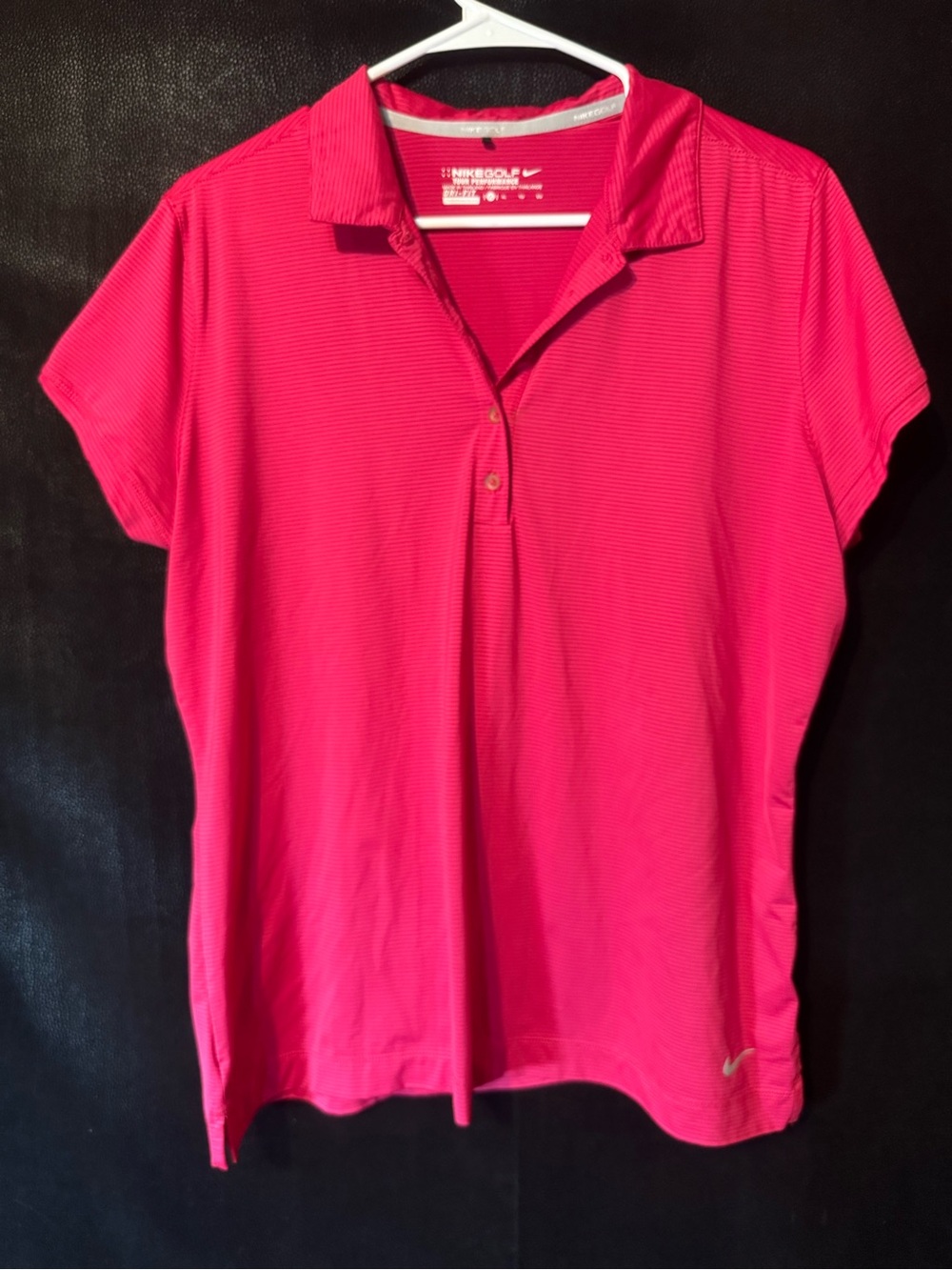 Nike Golf Womens XL Dri Fit Tour Performance Polo Shirt Pink Stretch
